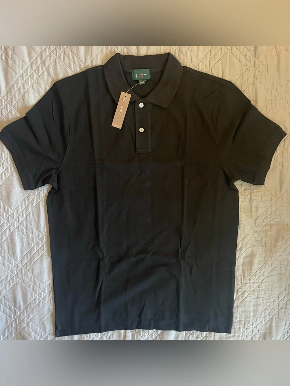 J. CREW classic piqué polo shirt in Black Size M NWT $79.50 BE239